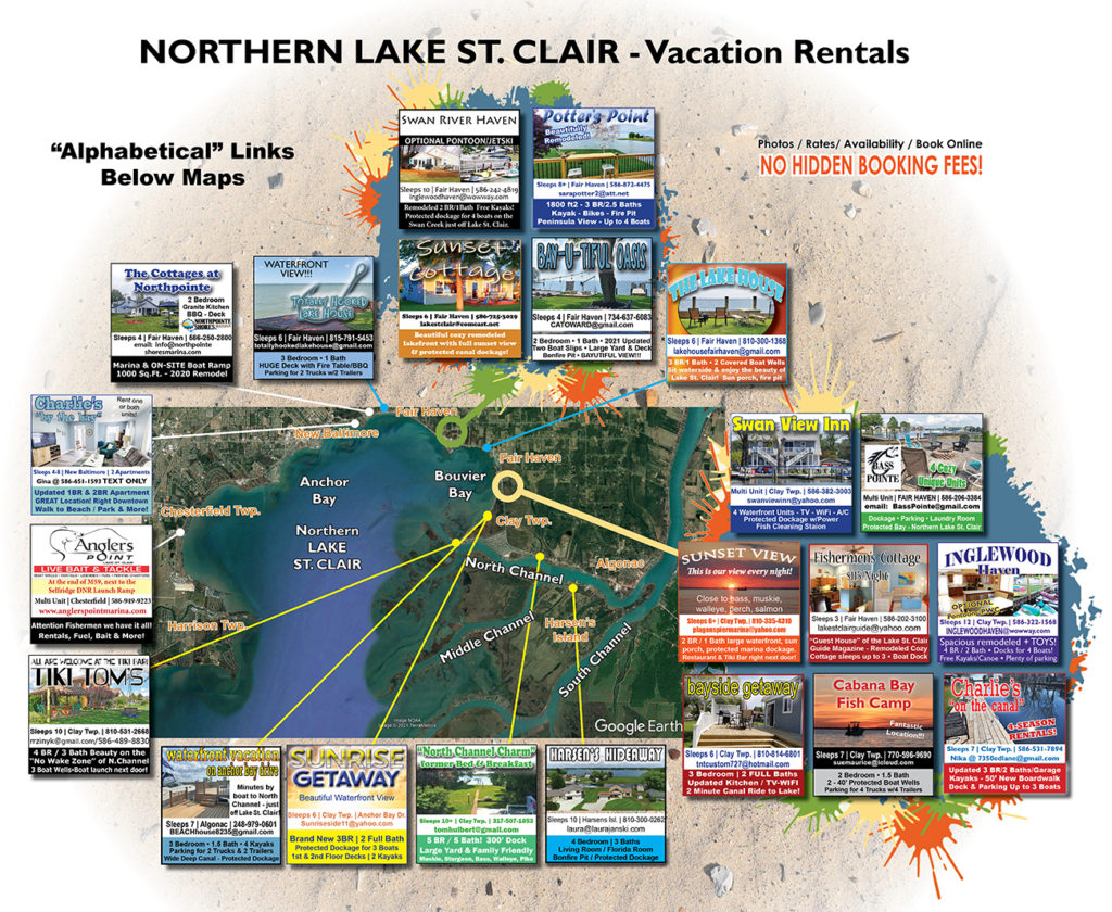 2022 february map of st clair rentals St. Clair Rentals