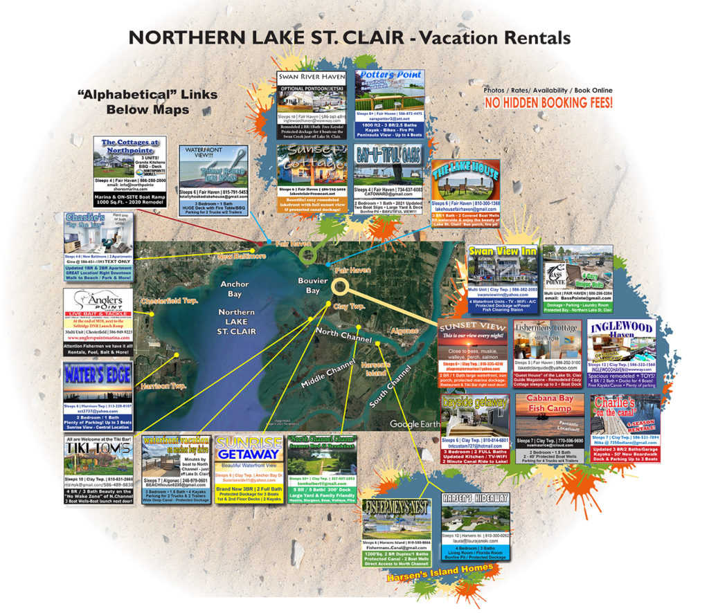 Lake St. Clair Vacation House Cabin Cottage Rentals