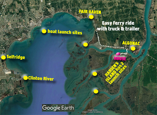 harsens island dnr boat launch ramp sites